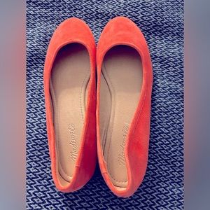 NWOT Madewell Reid Suede Ballet Flat in Coastal Orange